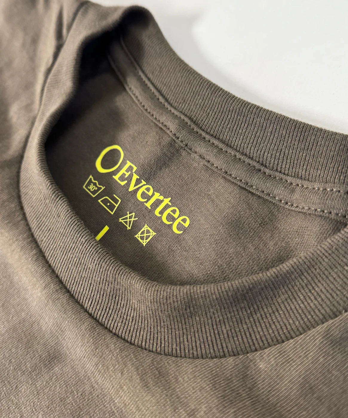 Close view of an Evertee collar, stitching and fabric